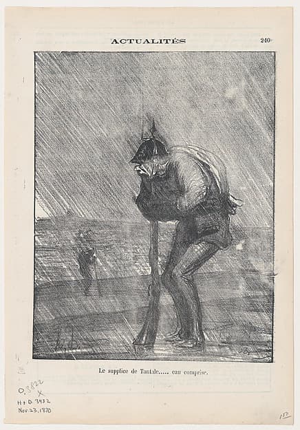 The torments of Tantalus... water included, from 'News of the day,' published in Le Charivari, November 23, 1870, by Honoré Daumier
