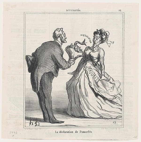 The declaration of Damocles, from "News of the day", by Honoré Daumier