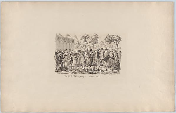 The First Shilling Day–Coming Out, by George Cruikshank