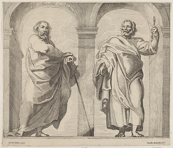 Saints Peter and Paul in a vestibule, by Rombout Eynhoudts