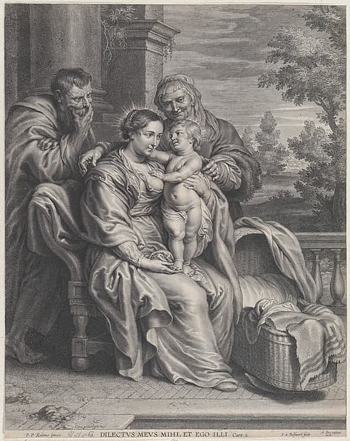 The Holy Family with Saint Anne, by Schelte Adams à Bolswert