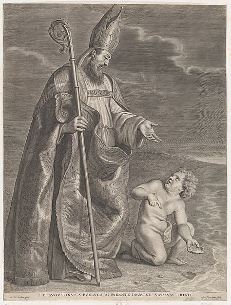 Saint Augustine, appearing to a child on a beach, by Alexander Voet II