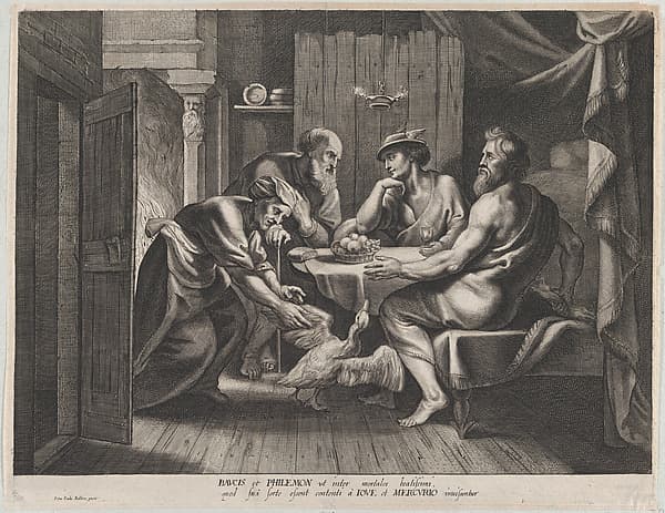 Jupiter and Mercury with Philemon and Baucis, by Anonymous