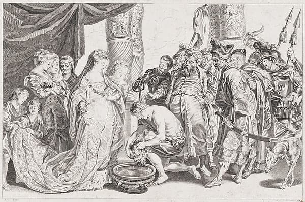 The Head of Cyrus brought to Queen Tomyris, by Antoine Jean Duclos