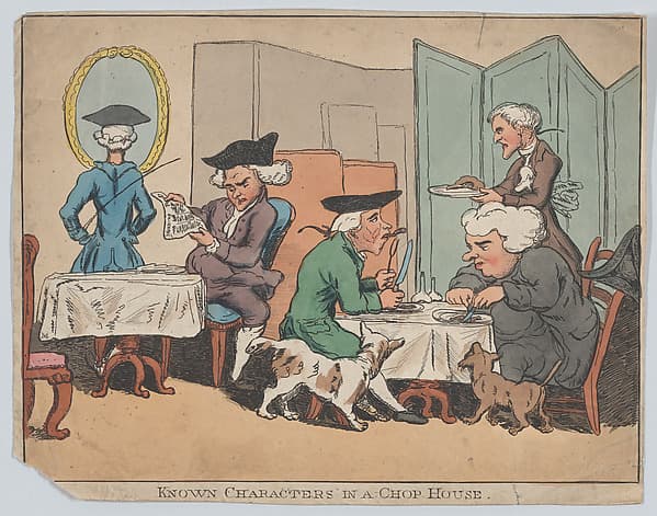 Known Characters in a Chop House, by Anonymous, British, 19th century