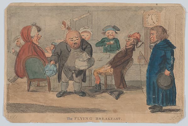 The Flying Breakfast, or Contents of a Night Coach, by Anonymous, British, 18th century