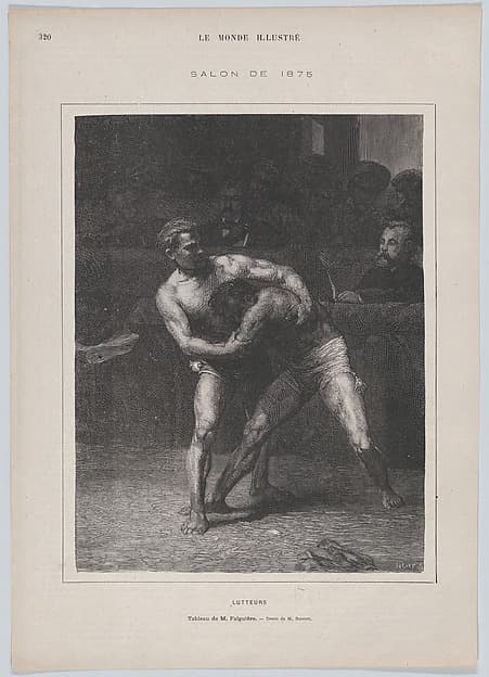Lutteurs (The Wrestlers), from "Le Monde Illustré", by Auguste Joliet