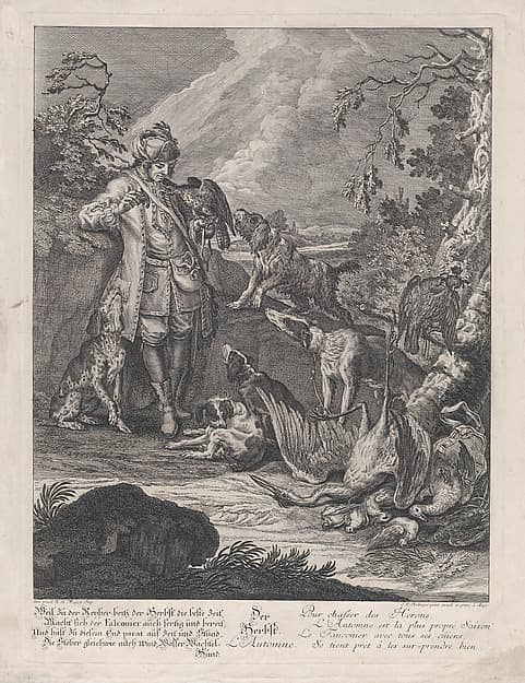 Autumn from the Dog's Four Seasons, by Johann Elias Ridinger