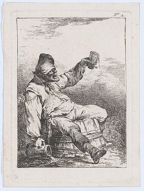 Drunkard Lifting a Beer, by Philippe Jacques de Loutherbourg