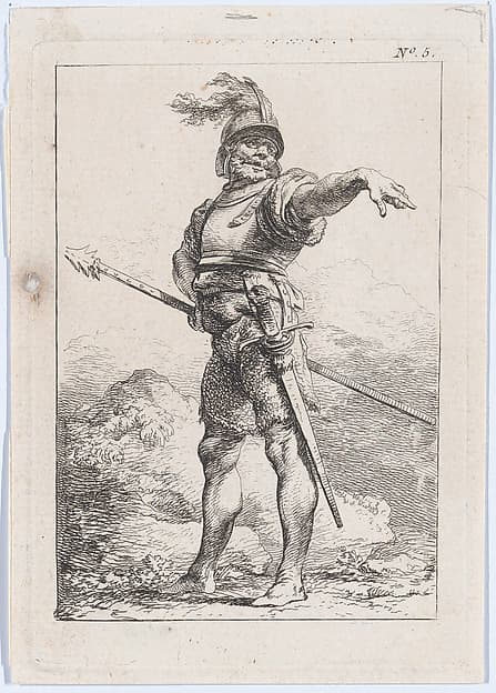 Standing Officer Holding a Lance, by Philippe Jacques de Loutherbourg