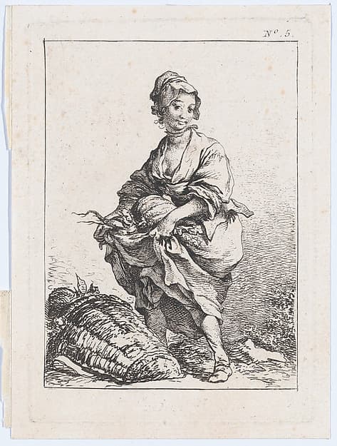 Young Woman Carrying Vegetables, by Philippe Jacques de Loutherbourg