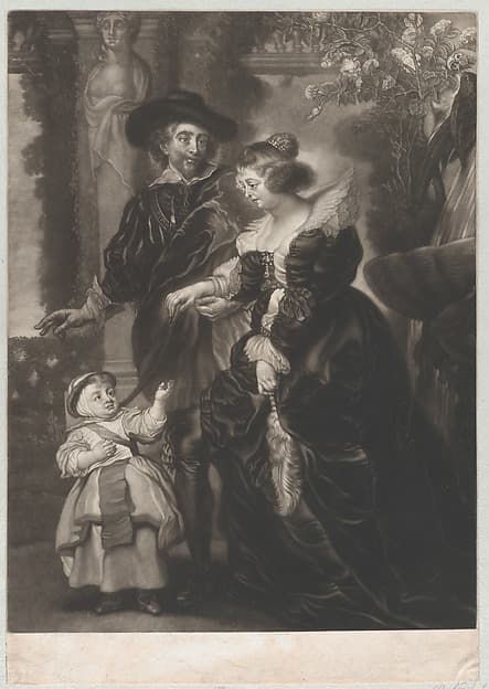 Rubens with his Wife and Child, by James McArdell