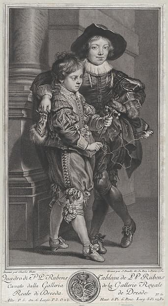 Portrait of Rubens' sons, Albert and Nikolaus, by Jean Daullé