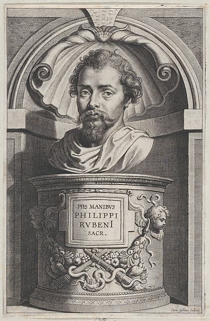 Bust portrait of Philip Rubens, in a niche, by Cornelis Galle II