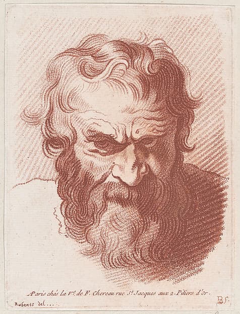 Head of a man with a beard, by Louis Marin Bonnet