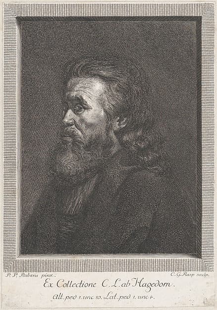 Portrait of an old man with a beard, by Carl Gottlieb Rasp