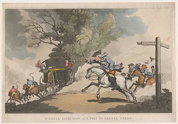 Filial Affection, or a Trip to Gretna Green, by Thomas Rowlandson