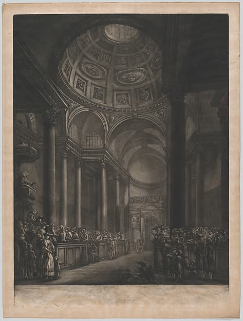 A View of the Inside of St. Stephens Walbrook, Done from the Drawing in his Majesty's Collection, by Georges François Blondel