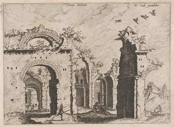 The Baths of Diocletian, from "Roman Ruins and Buildings", by Johannes van Doetecum I