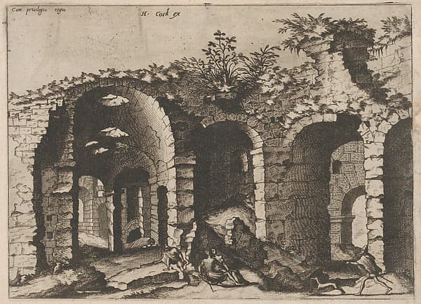 Ruins with Arched Vaults, from "Roman Ruins and Buildings", by Johannes van Doetecum I