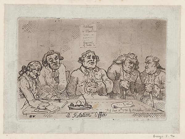 A Rotation Office, by Thomas Rowlandson