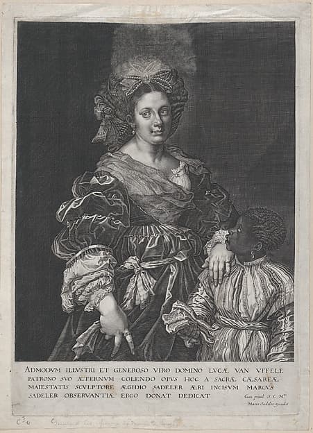 Laura Dianti with a Black Page, by Aegidius Sadeler II