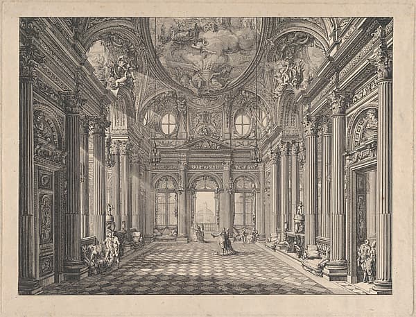 Interior of the Palazzo Spinola, Genoa, by Louis Jean Desprez