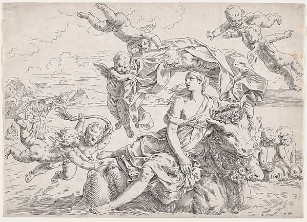The Rape of Europa, after Guido Reni, by Simone Cantarini