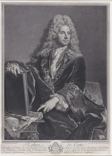 Portrait of Robert de Cotte, by Pierre Drevet
