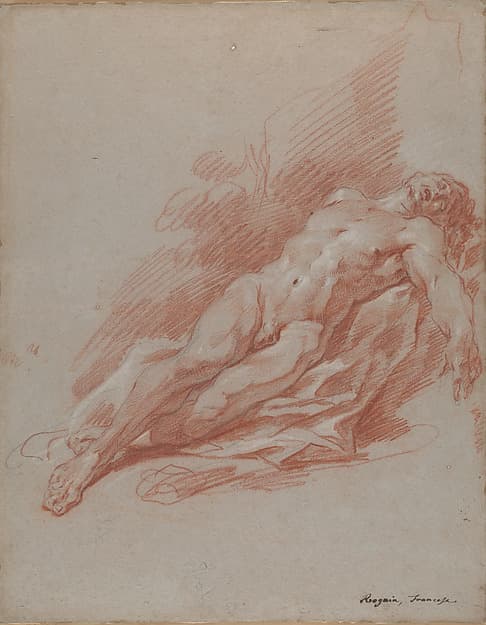 Study of a Male Nude, by Anonymous, French