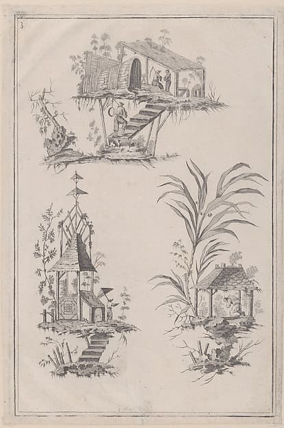 Chinoiserie Ornaments, plate from "The Ladies Amusement"; or, "Whole art of japanning made easy", by Jean Pillement