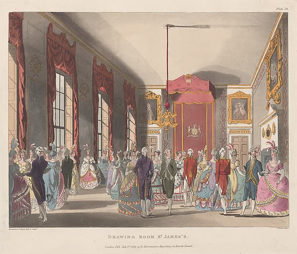 Drawing Room St James's, by Thomas Rowlandson