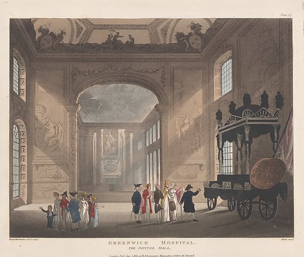 Greenwich Hospital, The Painted Hall, by Thomas Rowlandson