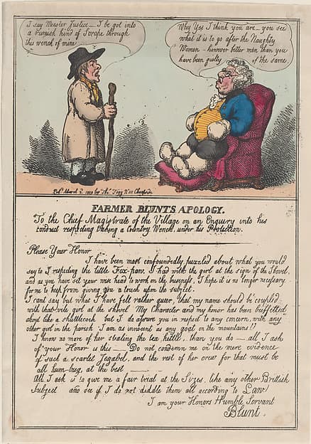 Farmer Blunt's Apology, by Thomas Rowlandson