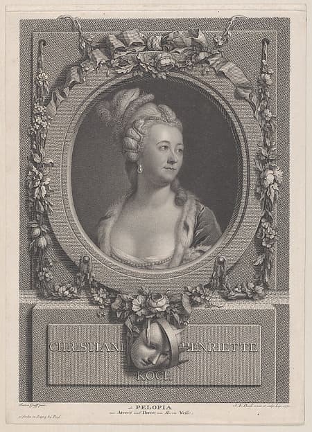 Portrait of Christiane Henriette Koch as Pelopia, by Johann Friedrich Bause