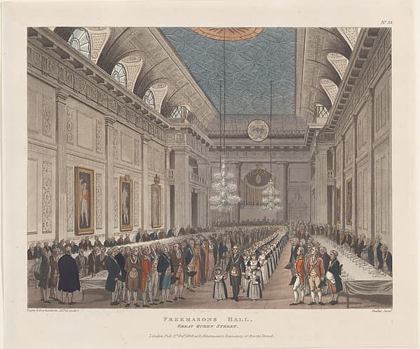 Freemasons' Hall, Great Queen Street, by Thomas Rowlandson