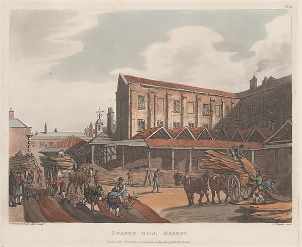 Leaden Hall Market, by Thomas Rowlandson
