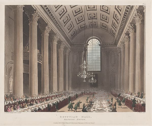Egyptian Hall, Mansion House, by Thomas Rowlandson
