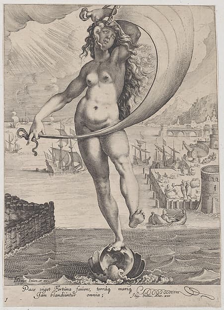 Fortune, plate 1 from "Virtues and Vices", by Zacharias Dolendo