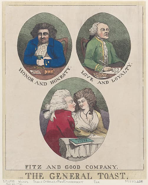 The General Toast: Honor and Honesty, Love and Loyalty, Fitz and Good Company, by Anonymous, British, 18th century