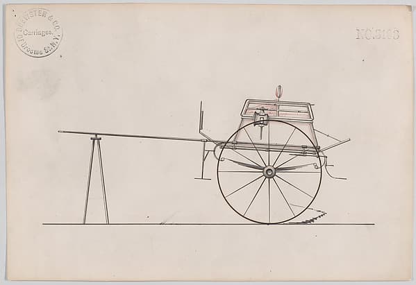 Design for Dog Cart or 2 Wheeler, no. 3103, by Brewster & Co.