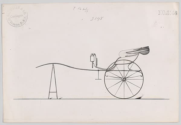 Design for Dog Cart or 2 Wheeler, no. 3148, by Brewster & Co.