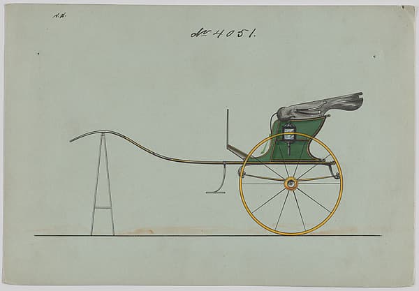 Design for Dog Cart or 2 Wheeler, no. 4051, by Brewster & Co.
