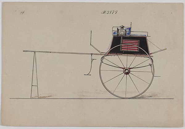 Design for Dog Cart or 2 Wheeler, no. 3979, by Brewster & Co.