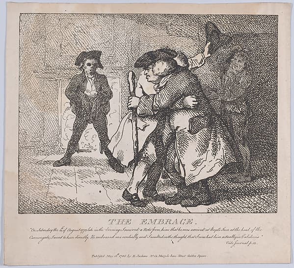 The Embrace (Picturesque Beauties of Boswell, Part the First), by Thomas Rowlandson