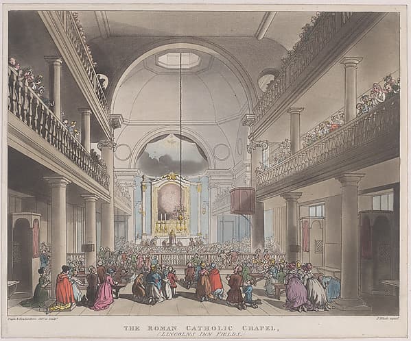 The Roman Catholic Chapel, Lincoln's Inn Fields, by Thomas Rowlandson