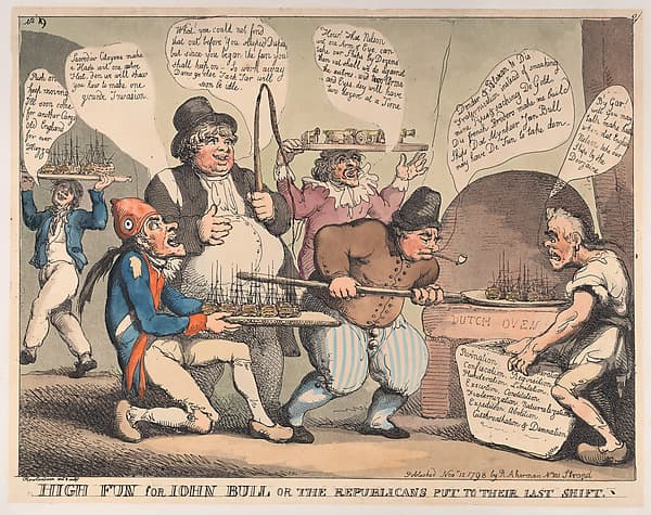 High Fun for John Bull, or the Republicans Put to their Last Shift, by Thomas Rowlandson