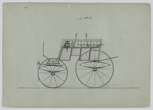 Design for Dog Cart or 2 Wheeler, no. 4011, by Brewster & Co.