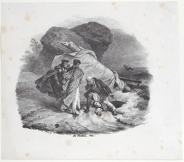 Shipwrecked Victim Thrown onto the Shore of Pourville, by Horace Vernet