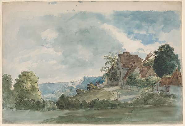 Cottages in an extensive landscape, by William Henry Hunt